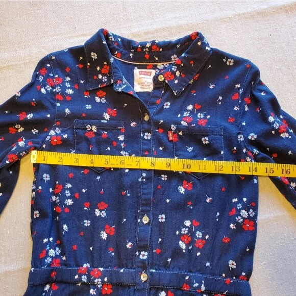 Levi's Navy Dress with Petite Floral Pattern Size L (12-13 yrs) - Picture 5 of 10